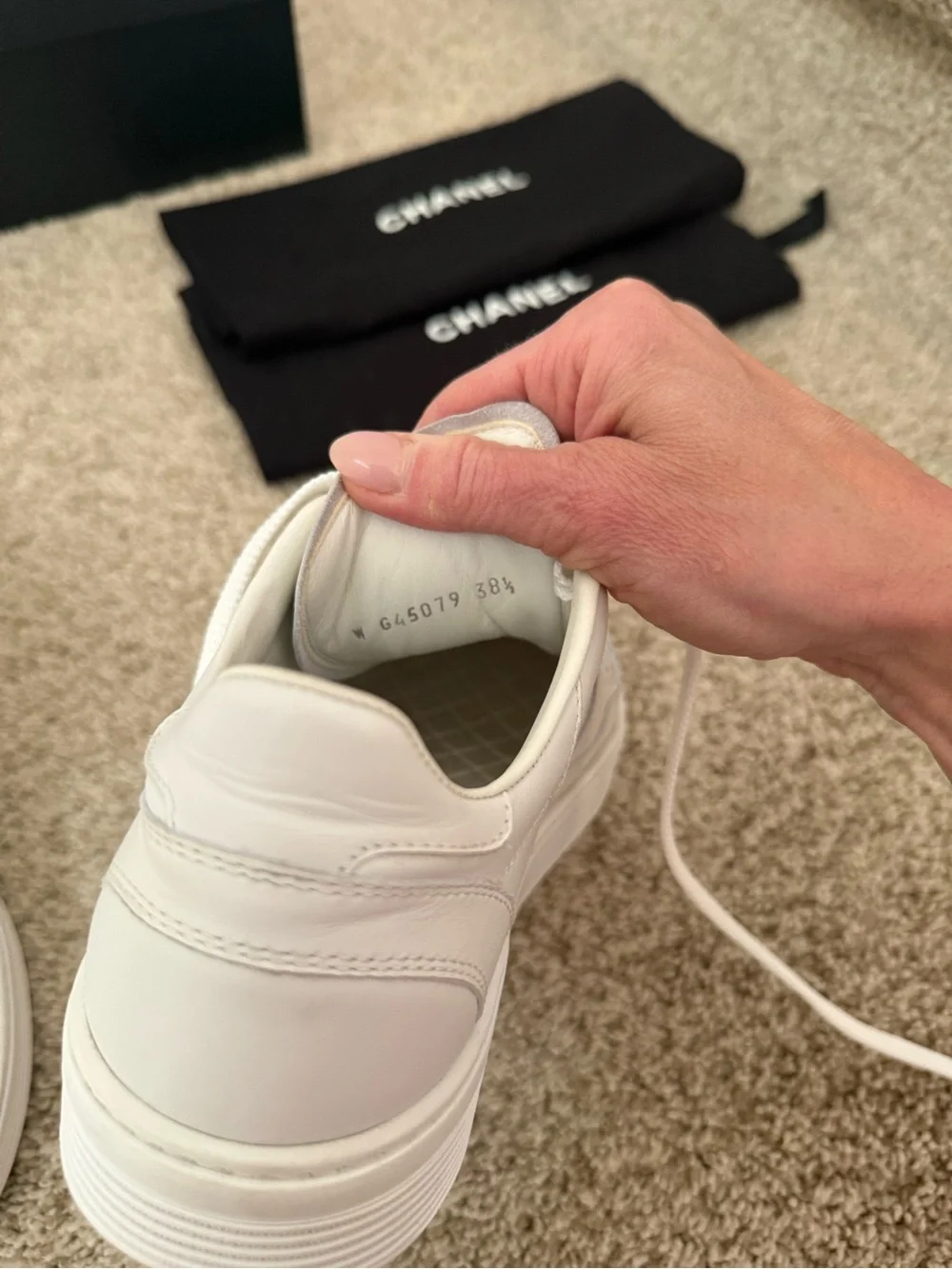 Chanel Leather CC Sport Runner Sneakers 23A Collection White Size 38.5